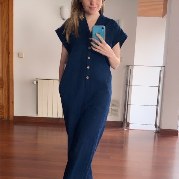 Heinui jumpsuit in dark Japanese indigo - Picture 3 of 6